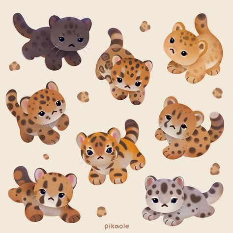 🐯The year of big cat cubs 🐅 / 거냥이의 해 Happy New Tiger Year! . #bigcat #Panthera #tiger #lion #jaguar #leopard #snowleopard #cheetah #cougar… | Instagram Cheetah Cute Drawing, Leopard Cute Drawing, Cheetah Cartoon Drawing, Cute Jaguar Drawing, Cute Tiger Drawing Cartoon, Jaguar Character Design, Leopard Character Design, Puma Drawing, Jaguar Cartoon