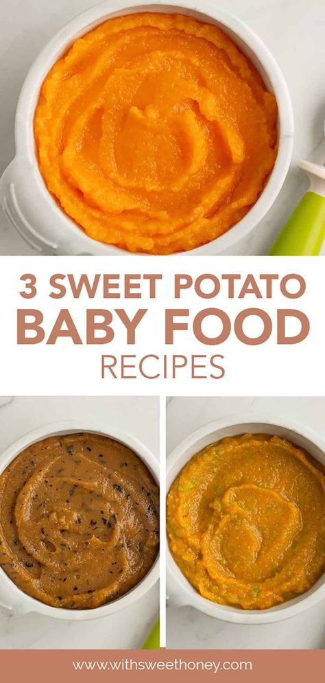 If you’re looking to add some sweet potato to your baby’s diet, you’ve come to the right place! We’ve created 3 flavorful baby food combinations that are simple to make and made with vegetables and fruit for baby in stage 2 of eating. #babyfood #toddlerfood Butternut Squash For Baby, Sweet Potatoes For Baby, Baby First Food, Butternut Squash Baby Food, Stage 1 Baby Food, Sweet Potato Baby Food, Baby Food Combinations, Pureed Food, Baby Food Recipe