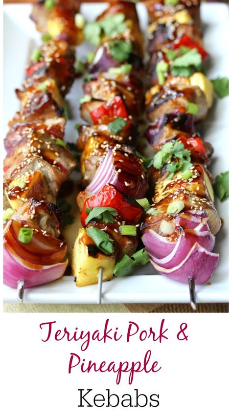 Pork And Pineapple Kabobs, Pork Shish Kebabs On The Grill, Pork Kebab Recipes, Pork Kebobs, Peaches Salad, Grilled Fruit Dessert, Grill Pineapple, Grilled Sides, Pork And Pineapple