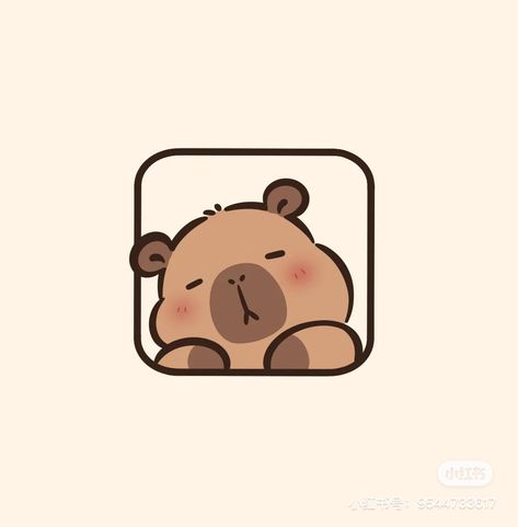 Capybara Cute Drawing, Cute Capybara Wallpaper, Capybara Drawing, Capybara Cute, Drawing Ideas Easy Doodles, Cute Capybara, Images Kawaii, Easy Doodles, Drawing Ideas Easy