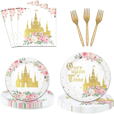 Girl Fairytale Princess Birthday Tableware Party Supplies Serves 24 Guests Once Upon a Time Pink Floral Gold Castle Plates Napkins Forks for Girls Birthday Party Decoration Supplies #ad #onceuponatime #fairytale #fairytalebirthdayparty #girlsbirthdayparty #birthdaypartyideas #fairytaleprinessbirthdayparty Fairytale Party Decorations, Once Upon A Time Party, Fairytale Birthday Party, Fairytale Books, Gold Castle, Fairytale Birthday, Fairytale Party, Princess Theme Birthday Party, Princess Fairytale