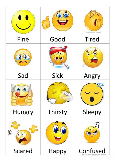 Feelings flashcards - English ESL Worksheets for distance learning and physical classrooms Feelings Flashcards, Emotions Preschool, Teach English To Kids, Feelings Activities, Grammar For Kids, Feelings Chart, English Activities For Kids, Learning English For Kids, English Worksheets For Kids