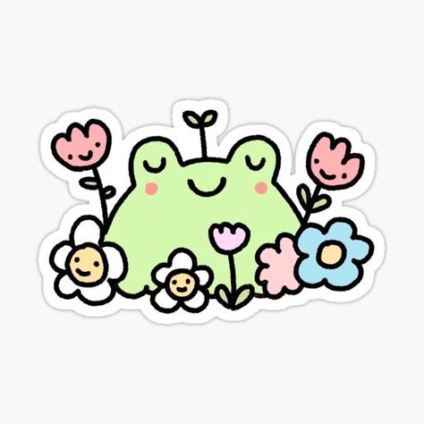 Sticker Design Inspiration, Cute Easy Doodles, Happy Stickers, Stickers Cool, Green Sticker, Cute Doodles Drawings, Buy Flowers, Cartoon Stickers, Kawaii Stickers