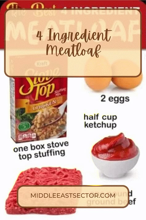 4 Ingredient Meatloaf Stuffing Meatloaf Recipes, 4 Ingredient Meatloaf, Stovetop Meatloaf, Meatloaf With Stove Top, Stove Top Stuffing Meatloaf Recipes, Appetizer Crockpot, Gluten Free Stuffing Mix, Stove Top Meatloaf, Stove Top Stuffing Meatloaf