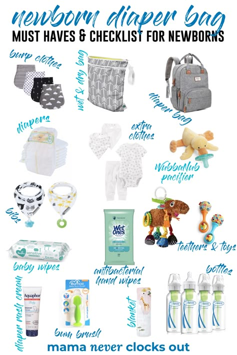 What Do I Need For A Newborn, Diaper Bag Checklist Newborn Hospital, Necessities For Newborn, Newborn Supplies, First Time Baby Must Haves, What's In My Diaper Bag, Whats In My Diaper Bag, Newborn Diaper Bag, Things Newborns Need