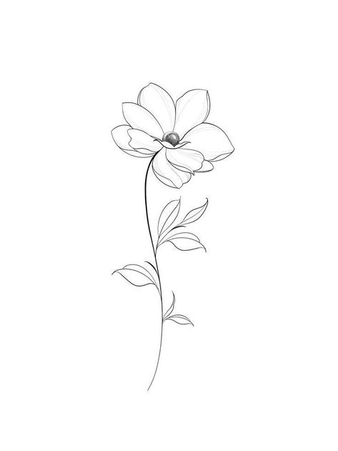 Flower Line Tattoo Design, Flax Flower Tattoo, Fine Line Cosmos Flower Tattoo, Minimalist Flower Tattoo Line Drawings, 3rl Tattoo Design, Jasmine Flower Drawing Art, Jasmine Flower Drawing Tattoo, Jasmine Flower Sketch, Cosmos Tattoo Flower