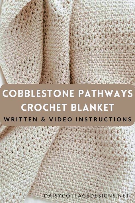 Elevate your home with this stunning crochet throw blanket pattern! Discover this gorgeous free textured design, and even watch the video tutorial to guide you through each step. Don't miss our top pick of the Cobblestone Pathways pattern – the perfect blend of style, warmth, and cozy comfort. Crochet Intermediate Patterns Free, Cobblestone Crochet Blanket, Winding Road Crochet Patterns, Crochet Bed Scarf Pattern Free, Free Crocheted Afghan Patterns, Basketweave Crochet Blanket Free Pattern, Free Blanket Patterns Crochet, Quick Crochet Throw Pattern Free, Free Crochet Afghan Patterns Easy