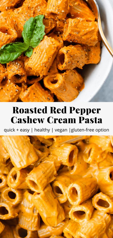 Black Forest Cake Recipe, Cashew Recipes, Roasted Red Pepper Pasta, Red Pepper Pasta, Recipes Chili, Cake Pizza, Roasted Red Pepper Sauce, Cream Pasta, Pepper Pasta