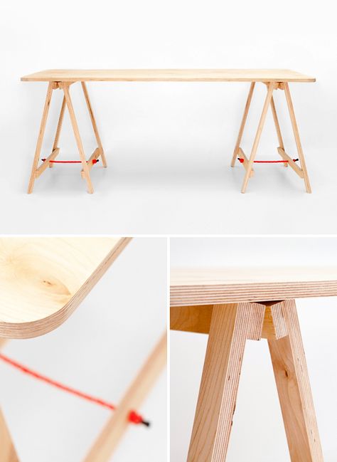 Perfect desk. Tressel Table Co. plywood trestle, handcrafted in Melbourne Tressel Table, Plywood Desk, Plywood Table, Trestle Table, Plywood Furniture, Furniture Hacks, Blonde Brunette, Eyes Model, Jewelry Model