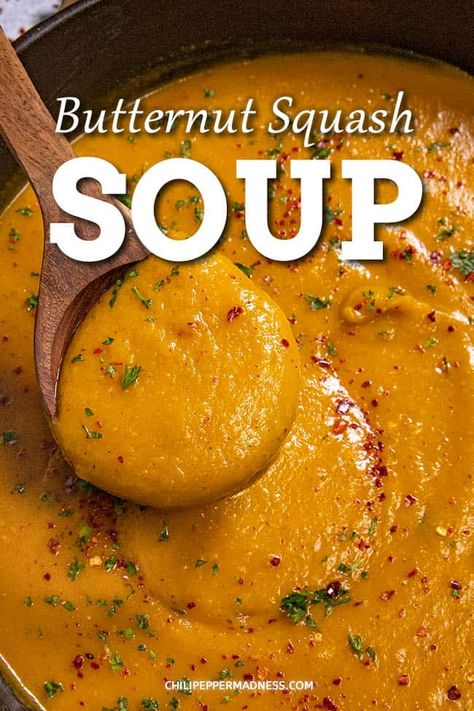 This is the best butternut squash soup recipe with the perfect blend of herbs and spices, nice and creamy, easy to make, plus you can freeze the leftovers. Best Butternut Squash Soup, Butternut Squash Soup Recipe, Butternut Soup, Butternut Squash Recipes Soup, Squash Soup Recipe, Butternut Squash Recipes, Fall Soups, Butternut Squash Soup, Squash Soup