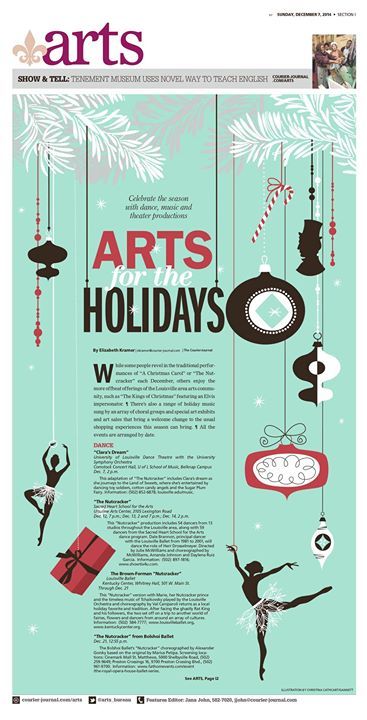 Arts holidays  #Newspaper #GraphicDesign #Layout Christmas Magazine Layout Design, School Magazine Ideas Articles, Christmas Magazine Layout, Repetition Examples, Article Layout, Christmas Magazine, Newspaper Design Layout, Christmas Layout, Newsletter Layout