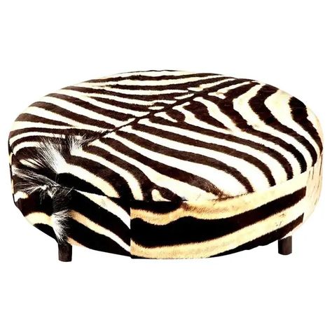 1stDibs: Antique and Modern Furniture, Jewelry, Fashion & Art Hide Ottoman, Zebra Hide, Chocolate Cream, South Africa, Ottoman, Cream, For Sale