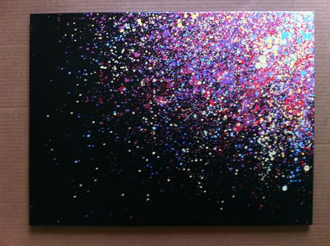 Paint Splatter Canvas Art...I need to try this :) Splatter Paint Canvas, Easy Canvas Painting, Crayon Art, Paint Night, Simple Acrylic Paintings, Beginner Painting, Canvas Ideas, Diy Canvas Art, Paint Splatter