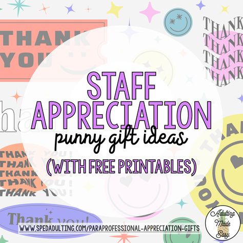 Staff Appreciation Pun Gifts with FREE PRINTABLES - Adulting Made Easy LLC Team Recognition Ideas Gifts, Non Food Employee Appreciation Gifts, Hospital Staff Appreciation Ideas, Hospital Employee Appreciation Ideas, Clever Sayings For Gifts, New Year Staff Gifts, Ways To Show Staff Appreciation, You Make A Difference Gift Ideas, Back Scratcher Quotes Gift Ideas