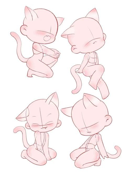 Body Base Drawing Chibi, Chibi Style Reference, Chibi Sitting Pose, Chibi Character Base, Chibi Drawings Poses, Chibi Reference Pose, Oc Base Chibi, Chibi Base Pose, Cat Sitting Drawing