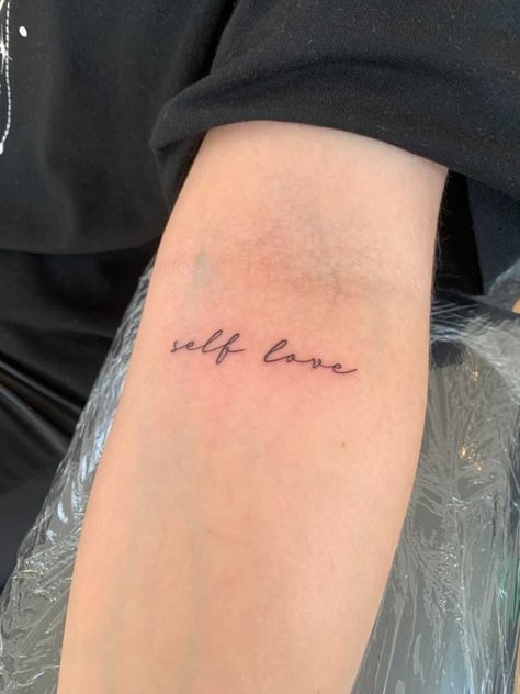 Heaven Tattoos, Phrase Tattoos, Cursive Tattoos, Self Love Tattoo, Writing Tattoos, Stylist Tattoos, Love Tattoo, Classy Tattoos, Dainty Tattoos