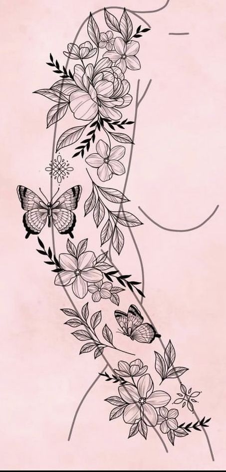 #CoolTattoos #TattooArt #InkMaster #TattooDesigns #InkedUp #TattooLovers #InkInspiration #TattooIdeas #CreativeInk #TattooStyle Daisy Flower Tattoos Sleeve, Red Ink Flower Tattoo Arm, Shoulder Tattoos For Women Outline, Butterfly Flower Arm Tattoo, Floral Filler Tattoo Ideas Gap, Tattoo To Fill In Gaps, Sleeve Tattoo Stencils For Women, Are Tattoos For Women, Mom 2 Daughters Tattoos