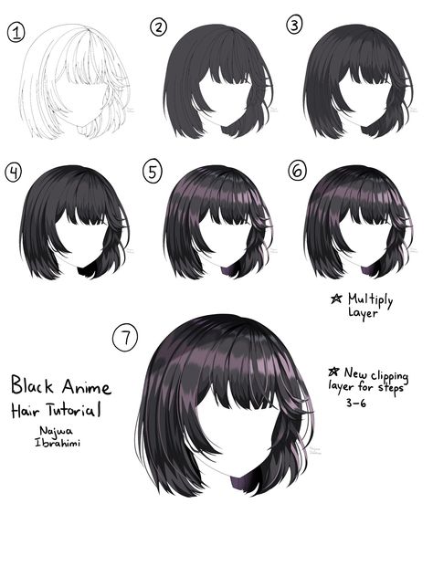 Ibispaint Tutorial, Hair Shading, Anime Hair Color, How To Draw Anime, Drawing Hair Tutorial, Manga Hair, Drawing Hair, Art Advice, Hair Sketch