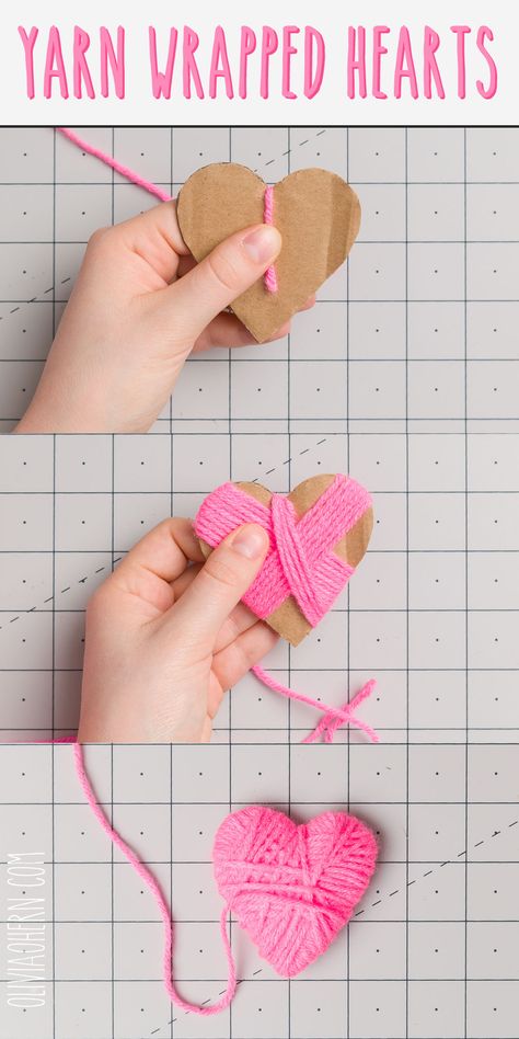 Easy Yarn Crafts, February Crafts, Easy Valentine Crafts, Diy Valentine's Day Decorations, Valentines Day Crafts, Diy Valentines Decorations, Valentine Crafts For Kids, Easter Decorations Ideas, Valentine's Day Decorations