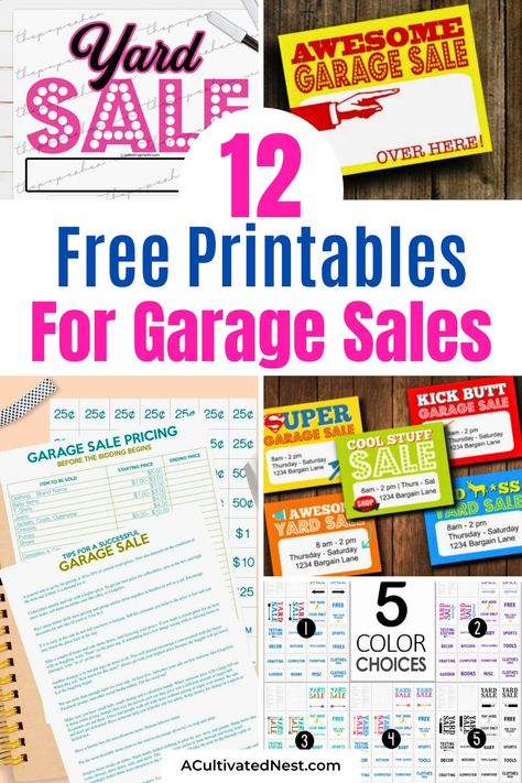 12 Handy Garage Sale Free Printables- Hosting a garage sale? Don’t miss out on these essential garage sale free printables to streamline your sale. Perfect for pricing, signage, and more. Click to download and get ready to sell like a pro! | #GarageSaleTips #FreePrintables #Declutter #yardSaleTips #ACultivatedNest Easy Garage Sale Pricing, Yard Sale Ideas Signs Free Printable, Free Garage Sale Printables, Garage Sale Pricing Guide 2024, Pricing Signage, Price Tags For Clothing, Yard Sale Printables, Garage Sale Printables, Garage Sale Pricing Guide