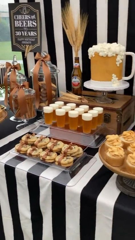 Beers and Cheers Dessert Table in 2022 | Mens birthday party, Birthday bbq, Beer birthday party 50th Birthday Party Ideas For Men, Beer Birthday Party, Surprise 30th Birthday, 30th Birthday Themes, 25th Birthday Parties, Mens Birthday, 30th Birthday Decorations, Birthday Bbq, Mens Birthday Party