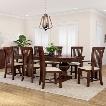 Rustic Dining Table and Chair Sets | Round, Rectangle, Square Dining Sets Large Rustic Dining Table, Wood Dining Room Set, Double Pedestal Dining Table, Set Meja Makan, Kitchen Table Chairs, Dining Room Table Set, Pedestal Dining Table, Dining Room Set, Table Chair