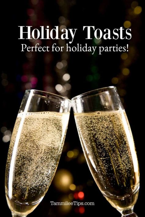 Raise your glass and give one of these 10 Holiday Christmas Party Toasts and New Years Toasts! Short simple toasts that everyone will love! Take the stress out of celebrating the holidays and print one of these great toast ahead of the party! #newyears #newyearsparty #christmasparty #toast #celebration #partytoast Christmas Toast, Travel Restaurant, Christmas Champagne, Alcoholic Drink Recipes, Perfect Dinner Party, Bottle Images, Dining Etiquette, Holiday Christmas Party, Christmas Dinner Party