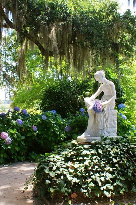 5:00 Somewhere Tropical Party Gnome Garden Statue Garden Statues Ideas Landscaping, Celebrity Gardens, Statue In Garden, Charleston Gardens, Middleton Place, Oswald Chambers, Statue Garden, Goddess Statue, Formal Gardens