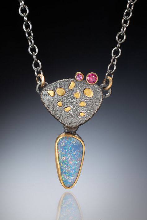 Necklaces — ROBIN SULKES Artistic Round Enamel Necklaces, Handmade Artisan Enamel Necklace, Artsy One-of-a-kind Pendant Jewelry, Robin Necklace, Nature-inspired Patina Pendant Jewelry, Stone Jewellery Designs, Art Jewelry Contemporary, Metal Clay Jewelry, Tourmaline Jewelry