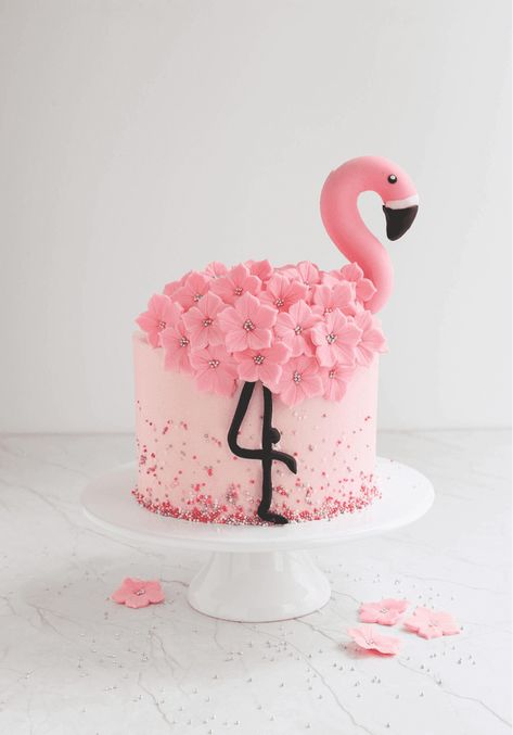 Flamingo Birthday Cake, Happy Birthday Cake Pictures, Flamingo Cake, Birthday Cake Pictures, Animal Cakes, Strawberry Cakes, Savoury Cake, Girl Cakes, Happy Birthday Cakes