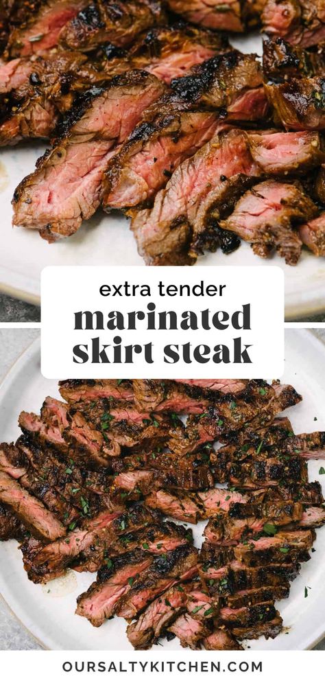 How To Marinate Steak Easy, Simple Flank Steak Recipes, Skirt Steak On Grill, Cooking Skirt Steak On Stove, Marinating Skirt Steak, Grilled Skirt Steak With Chimichurri, Skirt Steak Carne Asada Marinade, How To Make Flank Steak, How To Cook Flank Steak On The Grill