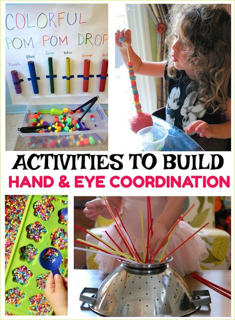 Activities to Build Hand and Eye Coordination (fine motor skills for kids) Busy Hands Activities, Hand Eye Coordination Activities Preschoolers, Hand Eye Coordination Drills, Hand Coordination Activities, Hand Eye Coordination Activities Kids, Eye Hand Coordination Activities Kids, Hand Eye Coordination Activities, Playgroup Themes, Eye Hand Coordination Activities