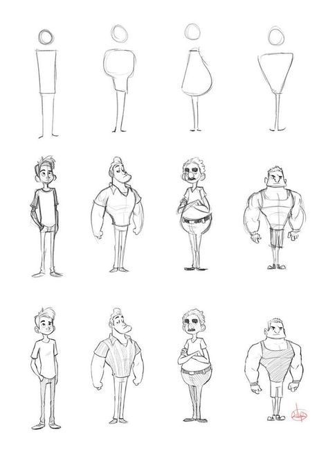 Cartoon Characters Sketch, رسم كاريكاتير, Creature Fantasy, Cartoon Body, Cartoon Drawings Of People, Character Design Tutorial, Character Design Cartoon, Doodle Characters, Cartoon Drawing Tutorial