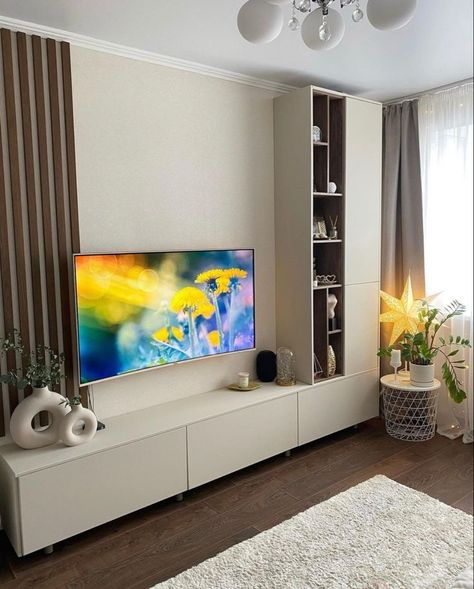 Tv Surround Ideas Tv Walls, Ruang Tv, Living Room Wall Units, Living Room Tv Unit, Living Room Design Inspiration, Small Living Room Decor, Living Room Design Decor, Home Decor Ideas Bedroom, Home Design Living Room