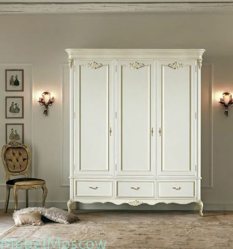 French Style Bedroom Furniture, French Style Bedroom, Vintage Cupboard, Bedroom Cupboard Designs, Wardrobe Furniture, Dream Furniture, Room Makeover Bedroom, Room Makeover Inspiration, My New Room