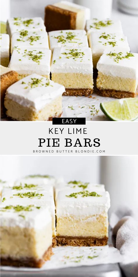 Key Lime Recipes, Key Lime Pie Bars, Key Lime Desserts, Lime Desserts, Dessert Oreo, Lime Recipes, Summer Baking, Dessert Bar Recipe, Browned Butter