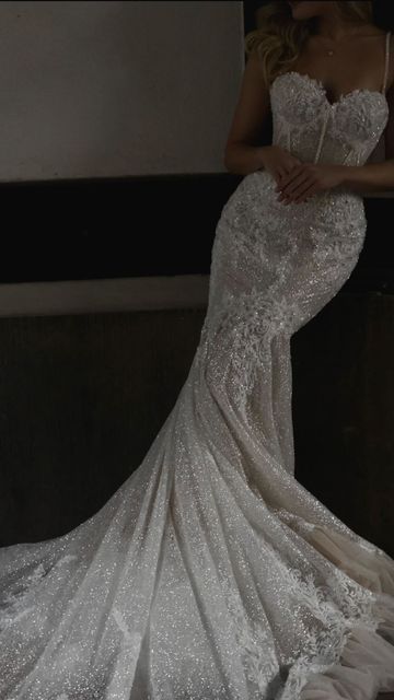 Gorgeous Tight Wedding Dress, Wedding Dresses Boujee, Bodycon Wedding Dresses, Mermaid Wedding Dress Sparkly, Bedazzled Wedding Dress, Wedding Dresses Bodycon, Body Con Wedding Dress, Royal Wedding Dress Aesthetic, Wedding Dresses Elegant Simple