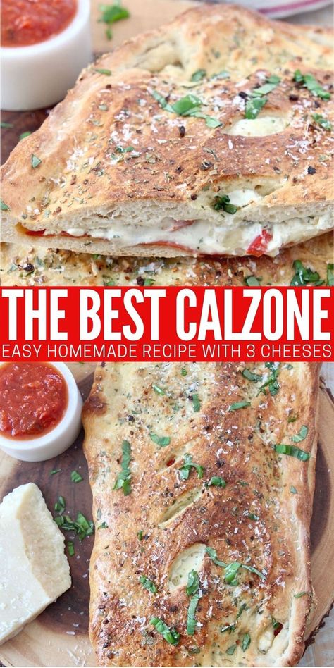 Best Calzone Recipe, Meatball Calzones With Pizza Dough, Calzones With Pizza Dough Ricotta, Pizza Dough Calzone Recipe, Calzone Recipe Easy Pillsbury, How To Make A Calzone, Ground Beef Calzone Recipe, Calzone Recipe With Ricotta Cheese, Cheese Calzone Recipe Ricotta