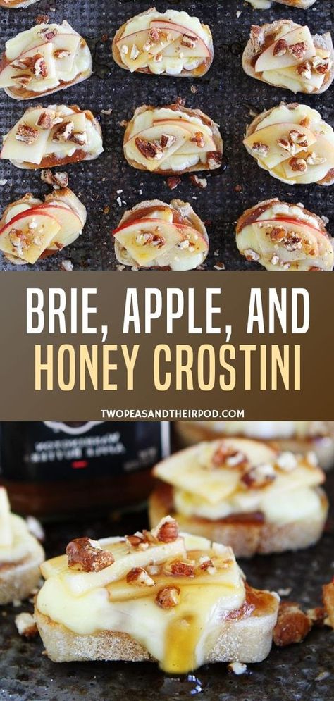 70 Easy Thanksgiving Appetizers - RecipeMagik Fingerfood Recipes, Brie Crostini, Apple And Honey, Crostini Recipe, Fruit Appetizers, Crostini Recipes, Think Food, Exotic Fruit, Party Food Appetizers