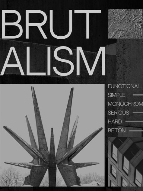 Brutalist Powerpoint, Industrial Style Graphic Design, Urban Brutalist Graphic Design, Brutal Graphic Design, Graphic Design Movement, Brutalist Kitchen Design, Brutalist Logo Design, Brutalist Branding, Brutalism Poster Graphic Design