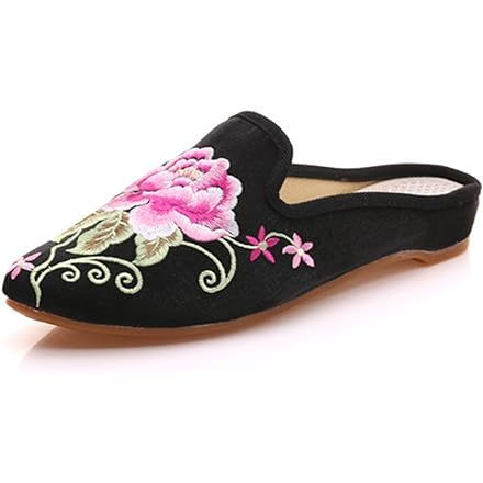 Amazon.com Shopping Cart Peony Embroidery, Flat Slippers Sandals, High End Shoes, Canvas Flats, Cute Slippers, Best Walking Shoes, Embroidery Shoes, Comfortable Slippers, Slippers Shoes