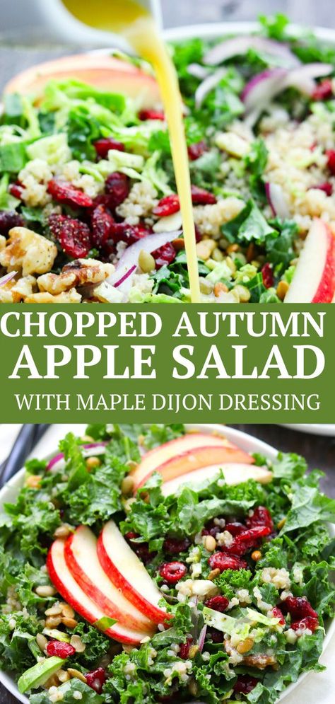 Salad Dressing For Apple Walnut Salad, Kale Salad Apple, Kale Apple Cranberry Salad, Kale Apple Walnut Salad, Apple Walnut Salad With Maple Dressing, Apple And Cheddar Crisp Salad, Chopped Apple Salad, Kale Cranberry Walnut Salad, Apple Walnut Salad Dressing