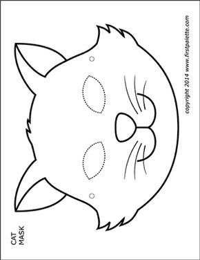 Animal Mask Templates, Disney Halloween Coloring Pages, Printable Animal Masks, Mask Templates, Halloween Coloring Pages Printable, Animal Masks For Kids, Coloring Mask, Cat Masks, Cat Template