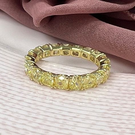 Excited to share the latest addition to my #etsy shop: Cushion Diamond Eternity Wedding Band, 3.61-5.08CT Natural Fancy Light Yellow Diamond Eternity Ring, Women Yellow Gold Eternity Band Diamond, Light Yellow Diamond, Gold Eternity Band, Wedding Bands Diamond, Diamond Eternity Wedding Band, Fancy Light, Wedding Band Designs, Diamond Eternity Ring, Fancy Lights