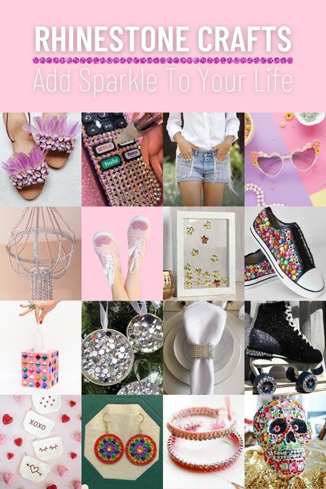 Whether you are looking for a little sparkle or full out glam, you are sure to find something you love on this list of rhinestone crafts. Diy Rhinestone Crafts, Napkin Rings Diy, Mermaid Wall Decor, Mod Podge Crafts, Rhinestone Projects, Rhinestone Crafts, Bling Crafts, Free Stencils, Diy Rhinestone