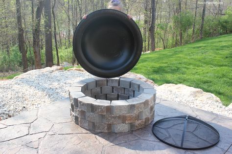 fire pit tutorial  Fire pit cost us $125: $80 for the insert and $45 rocks (3 layers of 15 rocks) at $1 a piece. And the fire pit only took us 30 minutes to build. Fire Pit Base, Fire Pit Insert, Fire Pit Gallery, How To Build A Fire Pit, Outside Fire Pits, Fire Pit Materials, Building A Patio, Fire Pit Ring, Fire Pit Kit