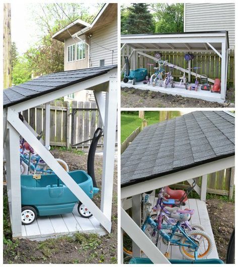 It's easy to install a new roof on a backyard structure like a shed, playhouse, or lean-to. #roofeditmyself #shop #kidsoutdoorplayhouse Shed Playhouse, Outdoor Toy Storage, Backyard Structures, Lean To, Build A Playhouse, Outside Play, Storage Shed Plans, Roof Installation, Bike Shed