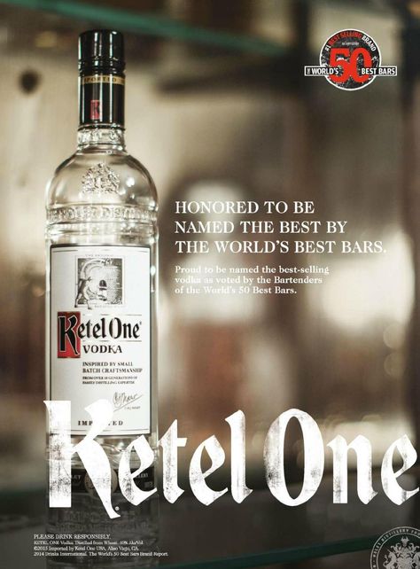 Vodka Alcohol, Alcohol Ads, Ketel One Vodka, Ketel One, Cool Bars, Lessons Learned, Vodka Bottle, World's Best, Vodka