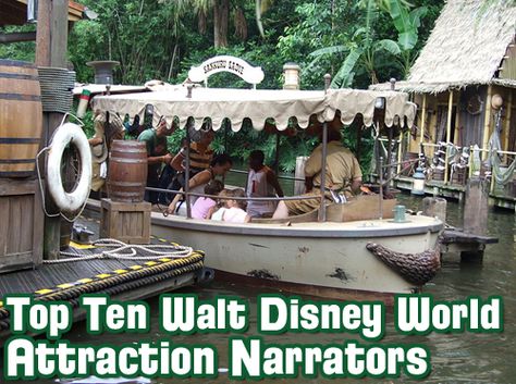 Show #371: Top Ten Walt Disney World Attraction Narrators. www.wdwradio.com Jungle Cruise Party, Jungle Journey Vbs, Jungle Vbs, Amazon River Cruise, Pirate Bar, Vbs Jungle, Magic Kingdom Rides, Disney World Attractions, Cruise Party