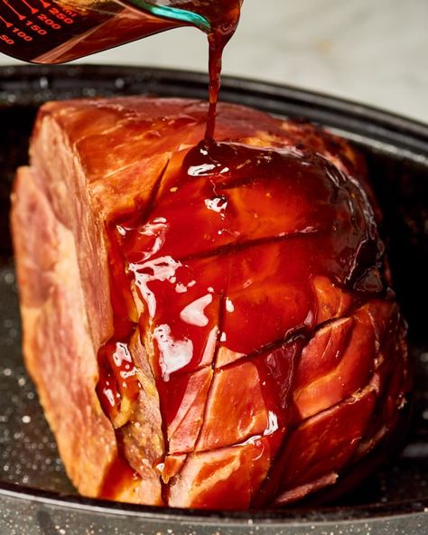 5 Mistakes to Avoid When Baking a Whole Ham | Kitchn Honey Glaze For Ham, Cooking A Ham, Ham Glaze Recipe Brown Sugar, Brown Sugar Honey Glaze, Glaze For Ham, Pork Ideas, Ham Glaze Brown Sugar, Brown Sugar Ham, Christmas Hosting